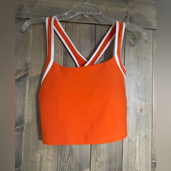 YPB Tops - Abercrombie YPB sculptLUX Orange Cross-Back Crop Tank – Size M
